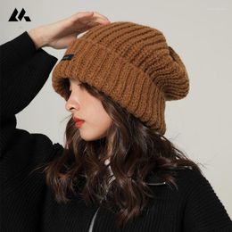Beanies Beanie/Skull Caps Beanie Hat For Women Men Winter Knitted Autumn Outdoor Loose Crochet Wool Warm Bonnet Cap Female Hats Girl