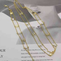 arc designer new double pearl necklace bracelet womens advanced temperament super fairy neck chain