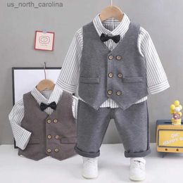 Clothing Sets New Spring Autumn Baby Boys Clothing Clothes Vest Shirt Pants Kids Tracksuits Infant Suits Children Costume Years R231106