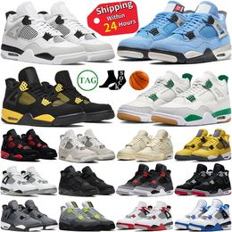 Mens 4 basketskor Militär Black Cat 4s Sneak Univity Blue Red Cement Thunder Pine Green White Oreo Seafoam Shimmer Cool Grey Men Women Sports