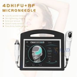 UK Tax Free Ultrasound 12 lines 4d hifu gold rf fractional microneedle facelift skin tighten scars removal 3D HIFU microneedling