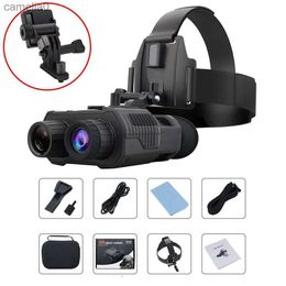 Telescopes NV8000 Plus Night Vision Goggles 3D Display 4X Digital Zoom Infrared Head Mounted Night Vision Binoculars for Hunting/SurveillanL231106