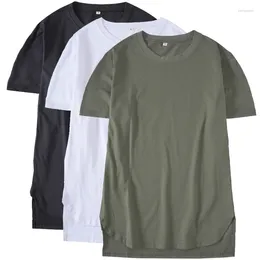 Men's T Shirts Men's Long Extend Mens Shirt Tops Men Short Sleeve Casual T-Shirt Oversize Hop Male TShirt Fashion Longline Streetwear