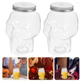 Vases 4 Pcs Waterbottle Halloween Milk Coffee Bottles Small Juice Portable Drinks Transparent Beverage