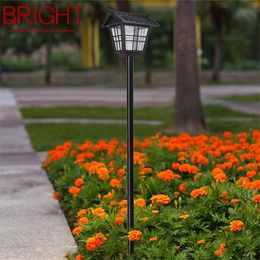 Lawn Lamps BRIGHT Outdoor Solar Light Contemporary Waterproof IP65 Garden Lamp Home For Villa Duplex Park