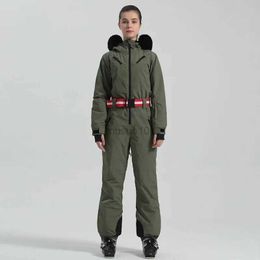Other Sporting Goods 2024 New Outdoor Winter Ski Suit for Women Breathable Thermal Snow Jumpsuits Wear Resistant Waterproof Windproof Skiing Clothes HKD231106