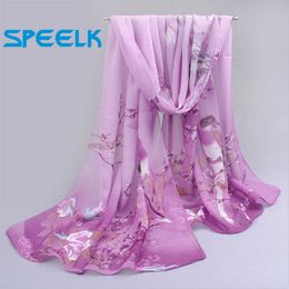 Sarongs 6 Colors New Chiffon Scarves Women Summer Silk Scarf Chiffon Thin Shawls And Wraps Foulard Flower Hijab Stoles Wholesale P230403