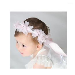 Headpieces Baby Girl Headband Kids Toddler Born Flower Hairband-Hair Accessories Adjustable Garland Wedding Party Decoration Head W