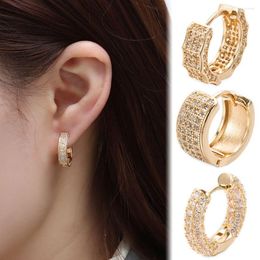 Hoop Earrings Tragus Huggie Earring Cubic Zirconia Round Stud CZ Ear Piercing Full Zircon Dangle