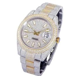 blingbling dust down Designer Wristwatches Rolesx Date luxury watch Diver Watches 904L Steel auto Movement Two Tone ice cube Diamond Gypsophila