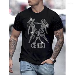 Men's T Shirts Summer Clothing Oversized Tee Y2k Dance Rhinestone Designer Short Sleeve Tops Casual Unisex Tirp Streetwear T-Shirts