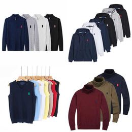 Designer Mens Hoodies Sweatshirts Ralph Sweater Polo Men Zip Half Knit Loose Horse Jackets Clothig Laurens Brand Vest