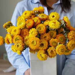 Decorative Flowers Dried Flower Natural Daisy Mums Indoors Outdoors Home Garden Bridal Wedding Party Decor DIY Table Centerpiece Decoration