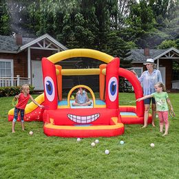 Bounce House Çocuklar İçin Şişme Bedeli Aksesuarlar Playhouse Balo Çukurları ile Punging Bag Smiley Yengeç Atlama Kalesi Jumper Kapalı veya Açık Oyun Arka Bahçesi