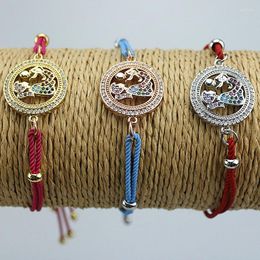 Charm Bracelets 10pcs/lot Adjustable CZ Rope Bracelet Fashion Jewelry