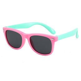 Kids Polarised Sunglasses Silicon Rubber Flexible Frame for Boys Girls Age 3-10 Eyewear Glasses 100% UV Protection Round Sunglasses