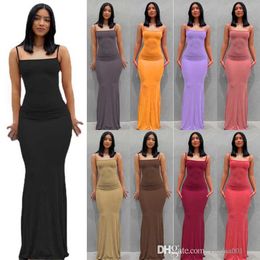 Wholesale Womens Dreses Woman Suspenders Solid Colour Bodycon Sexy Dress Casual Slim Sling Home Female Skirts