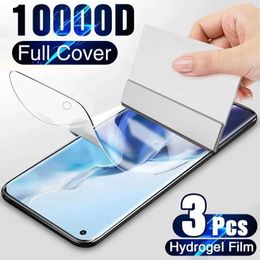 Cell Phone Screen Protectors 3PCS Screen Protector Hydrogel Film For OPPO Reno 6 3 2 5 Find X2 X3 Neo Lite X5 X6 Pro A53 A52 A72 Protective Film Not glass P230406