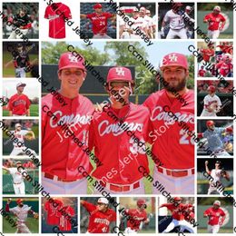 2022 NCAA Custom UH Houston Cougars Stitched College Baseball Jersey Matt Beech Jason McDonald Chris Tremie Vaughn Eshelman Scott Sheldon Ben Weber Woody Williams