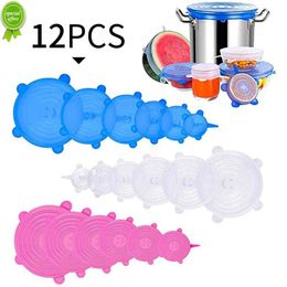 New Meijuner 12 Pcs Food Silicone Fresh Keeping Cover Round Multi Function Bowl Cover Refrigerator Microwave Sealed Plastic Wrap