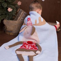 Blankets Infant Baby Swaddle Wrap Knitted Born Stroller Bedding Sleeping Covers 120 60cm Christmas Deer Toddler Month Quilts