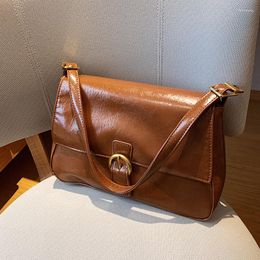 Evening Bags Large-Capacity Brand Metal Buckle Retro Versatile Western High-Quality Texture Women Shoulder Crossbody Small Square Handbag