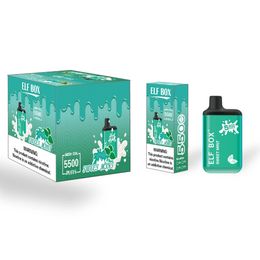 DOLODA ELF BOX 5500 Puffs E Cigarette Rechargeable 650mah Battery 0% 2% 3% 5% Disposable Vape Pen Device Kit Bar 13ml Pre-filled Cartridges Mesh Coil 10 Colours Available