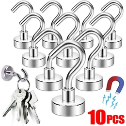 Hooks 1/10Pcs Strong Magnetic Heavy Duty Metal Magnet Holders Wall-mounted Kitchen Bathroom Storage Key Coat Cup Hanging Hanger