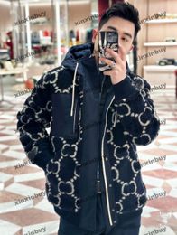 xinxinbuy Men designer Coat Jacket Granular velvet letter embroidery cotton long sleeves women khaki Black S-2XL 350730