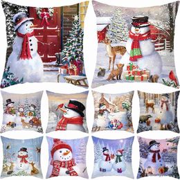 Christmas Decorations Christmas Cushion Cover Merry Christmas Decorations For Home Santa Claus case Ornament Navidad 2023 Happy New Year 2024 R231107