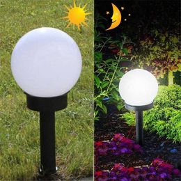 Lawn Lamps 2pcs Lawn Lamps Auto Dimming Outdoor Solar Lamps With LED Garden Ball Light Outdoor Lighting Patio Yard Lawn Decoration P230406