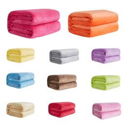 Blankets Winter Fuzzy Flannel Blanket Fluffy Warm Soft Sofa Cover Solid Color Durable Bedspread Coral Fleece Plush For Office 230406