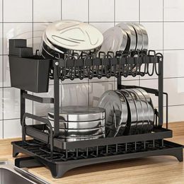 Kitchen Storage Large Sponge Holder Sink Caddy Rack Stand Cleaning Brush Soap Organizer Spoon Dish Plate With Drain Tray