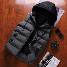 Men's Down Parkas Wellsome Men's New Motorcycle Thermal Vest Casual Fashion Hooded Autumn Men's Vintage Thermal Jacket High Quality Winter Jacket J231107