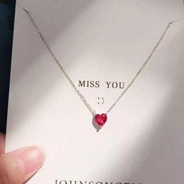 Pendant Necklaces Exquisite Silver Plated Cute Red Crystal Heart Women Choker Necklace Personality Fine Jewelry For Wedding AccessoriesPenda