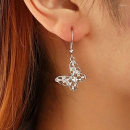 Dangle Earrings Retro Vintage Cute Butterfly Pearl Korean Jewellery Fashion Turquoise Drop Long For Women Pendientes Acero