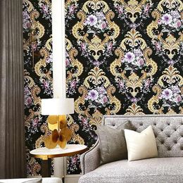 Wallpapers European Style Luxury 3D Damask Wallpaper Bedroom Living Room Background Home Decoration Floral Wall Paper Roll