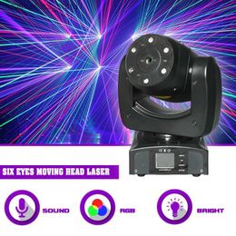 Moving Head Lights Sunart 1W RGB Moving Head Linear Starry Laser Stage Effect Lighting For DJ Disco Party Bar Club Show Wedding DMX Sound Fixture Q231107