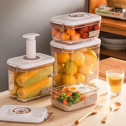 Storage Bottles Vacuum Crisper Sealed Tank Large Capacity Clear Food Containers Seal Jar With Hand Pump And Timer Kitchen Gadgets