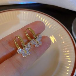Hoop Earrings JWER Fashion Women's Classic Butterfly Zircon For Women Birthday Party Wedding Crystal Jewellery Gift Pendientes Mujer