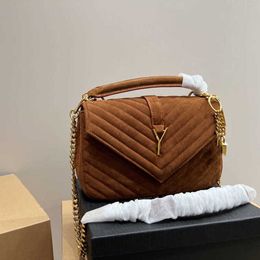 shoulder bags suede crossbody designer bag handbag high quality women luxurys handbags Y-shape Classic Stripes Messenger Chain Bag purses 221128