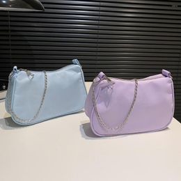 Evening Bags Simple Versatile Armpit Designer For Women Fashion Solid Color Chain Shoulder Bag Female Small Hobo Handbag Purses