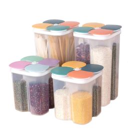 Şişeler kavanoz mutfak saklama kutusu gıda saklama kapları plastik tahıl depolama tankı kapalı nem kanıtı kaplama kaplı mutfak eşyaları 230821