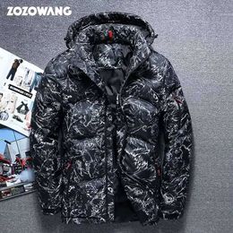 Men's Down Parkas ZOZOWANG 2023 Winter Jacket High Quality Winter Thick White Duck Thick Down Jacket Men Camouflage Hooded Doudoune Homme Feather J231107