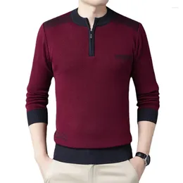 Men's Sweaters 2023 Autumn Casual Sweater Quarter Zipper Round Neck Knitted Warm And Fashionable Wear