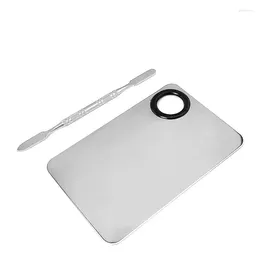 Makeup Brushes Mixing Palette Upgrad Stainless Steel Metal Tray With Spatula Artist Tool For Foundation Nail-Art