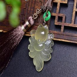 Pendant Necklaces Crystal Carvings Pendan Natural Hand-Carved Citrine Bag Hanging Stones Necklace Fashion Reiki Healing Decoration