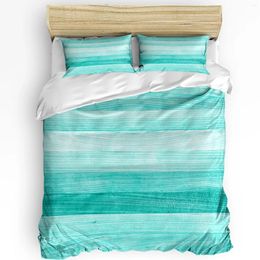 Bedding Sets Turquoise Wooden Board Set 3pcs Boys Girls Duvet Cover Pillowcase Kids Adult Quilt Double Bed Home Textile