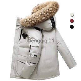 Men's Down Parkas Winter Down Jacket Men 90% White Duck Down Parkas Coat Mid-length Fur Collar Male Thicken Snow Overcoat -30 Degree Keep Warm J231107