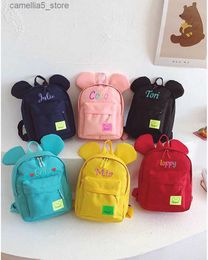 Backpacks Personalised Embroidery Cartoon new backpack cute fashion backpack children's travel bag Fashion simple schoolbag for children Q231108